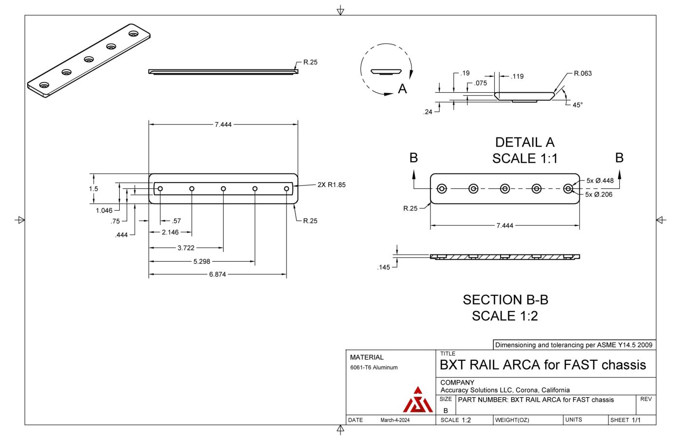 ARCA Rail for Baby Orcas, Mama Orcas and Makos Chassis - Image 4