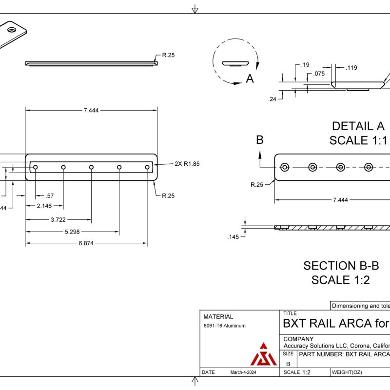ARCA Rail for Baby Orcas, Mama Orcas and Makos Chassis