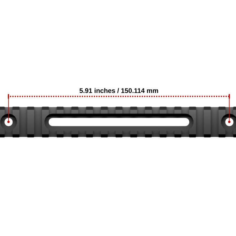 BipodeXt Picatinny Rail 16 Slots Elongated Holes