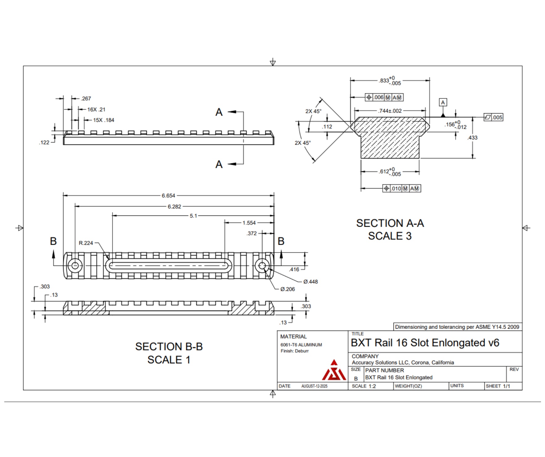BipodeXt Picatinny Rail 16 Slots Elongated Holes - Image 2